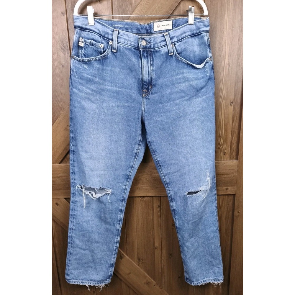 AG Ex Boyfriend Slouchy Slim Jeans Womens 30 Distressed Raw Hem Denim
